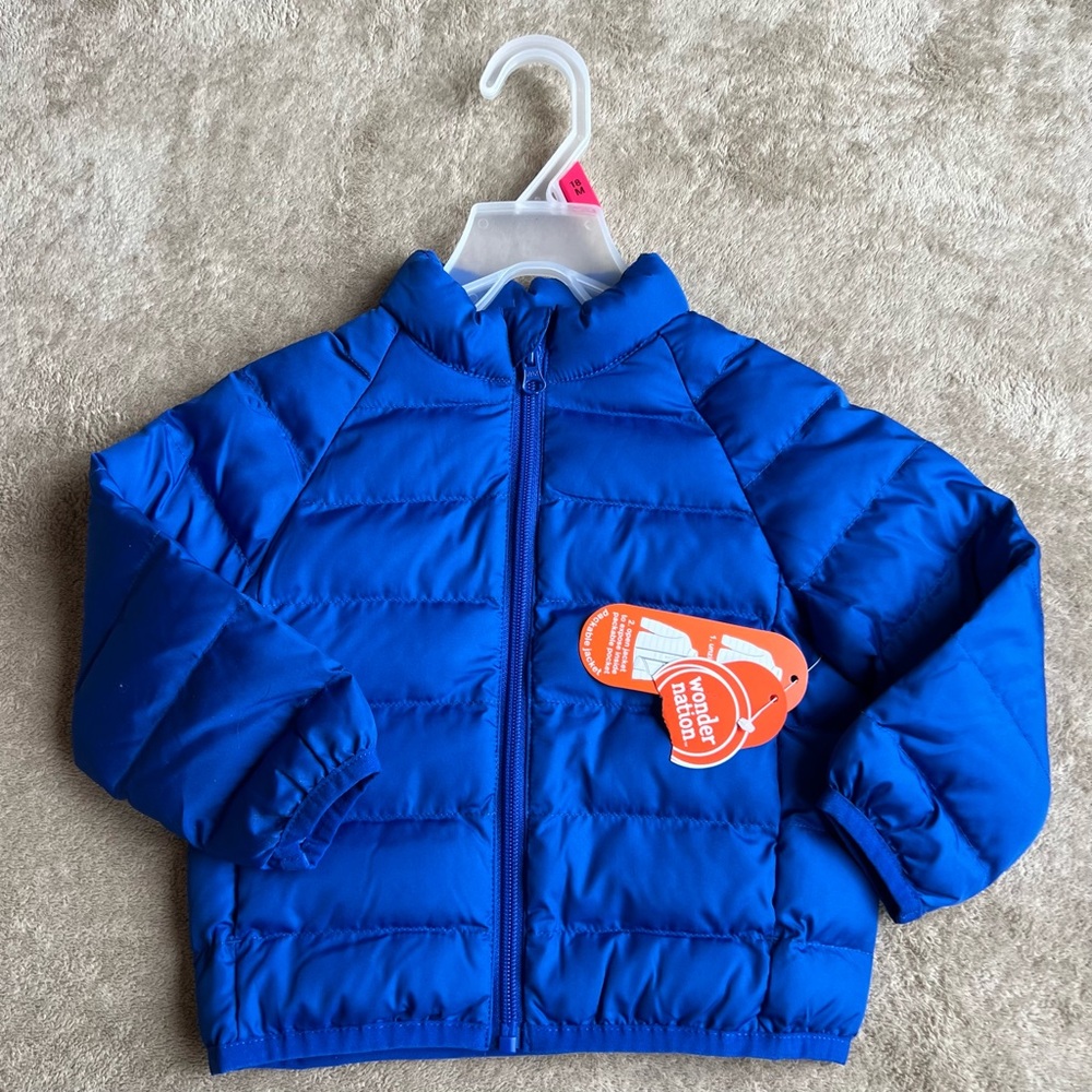 NWT! Wonder Nation | 18 Month Old Synthetic Down Puffer Jacket Royal Bright Blue